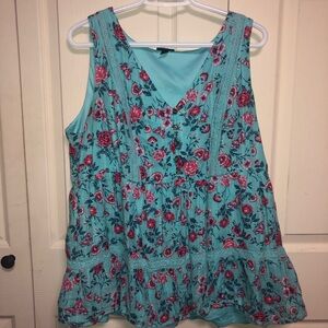 Blue sleeveless shirt